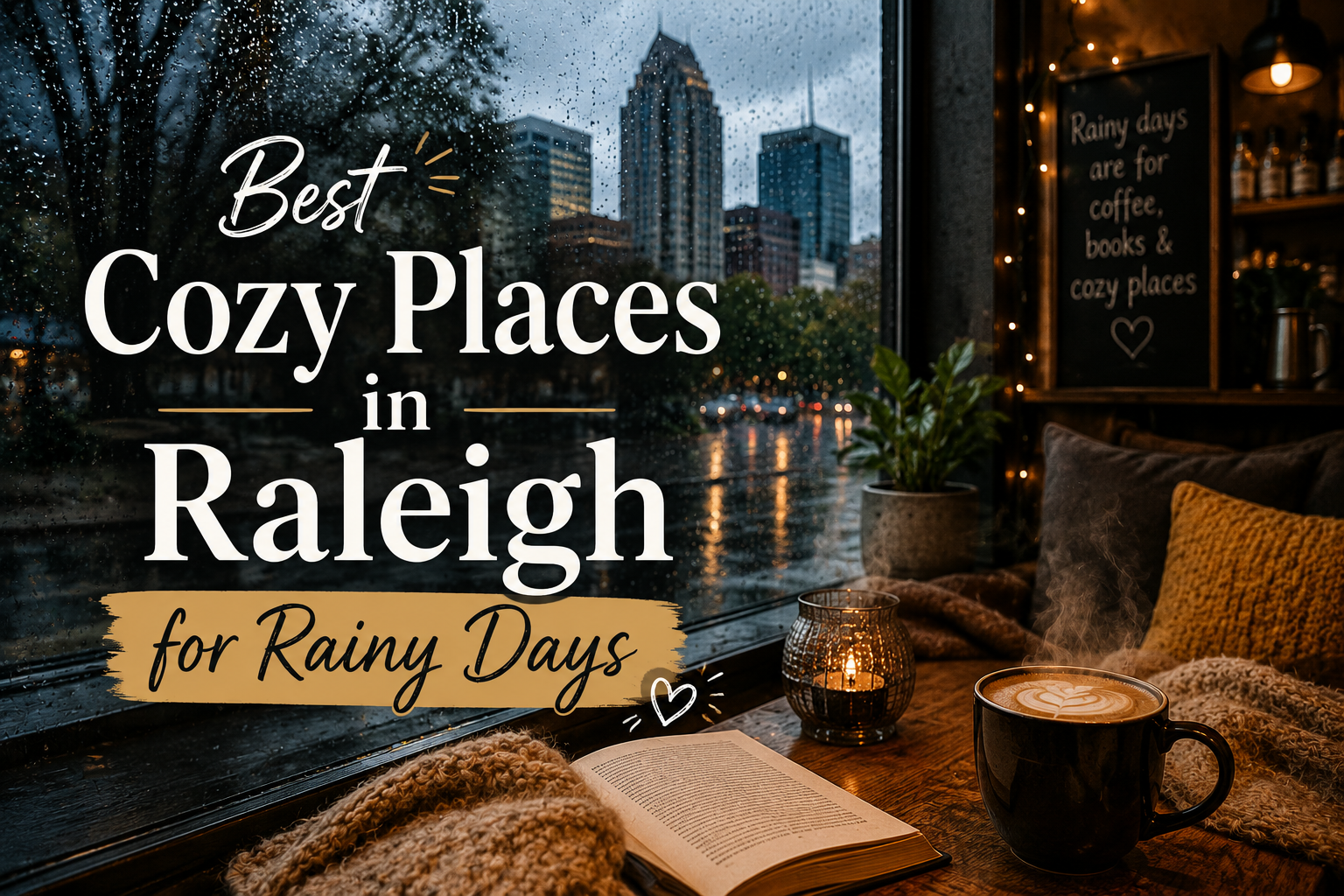 Cozy rainy day cafe in Raleigh