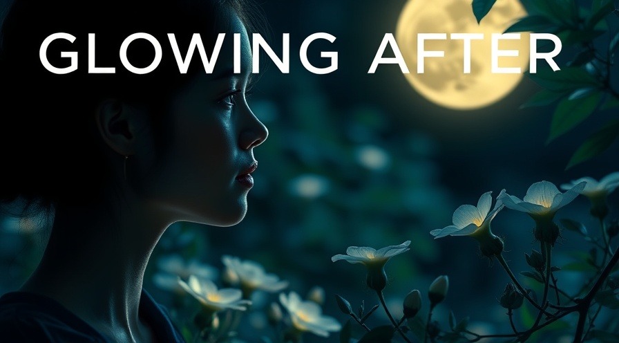 GLOWING AFTER: A serene person admires moonlit flowers in a peaceful garden.