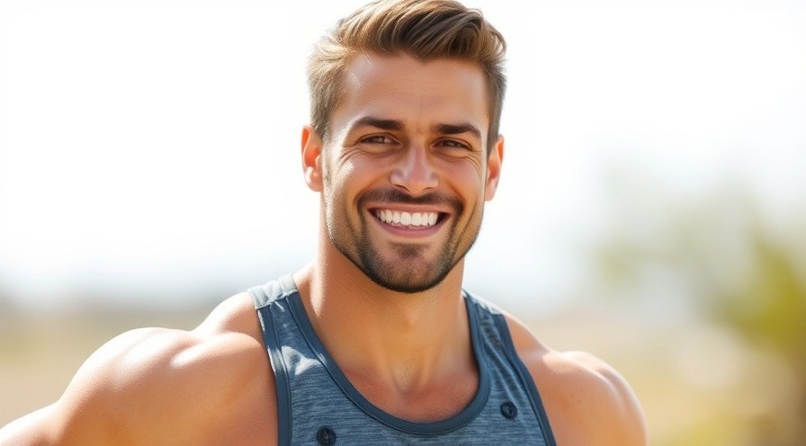 Handsome, fit man showcasing cardio for visceral fat with HIIT workouts.