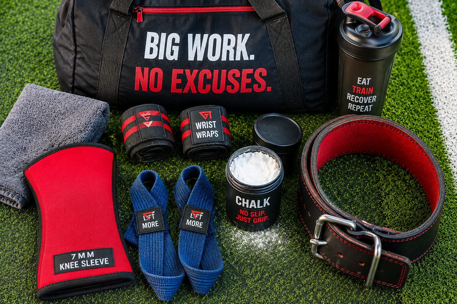Big Work Gym Gear Flat Lay