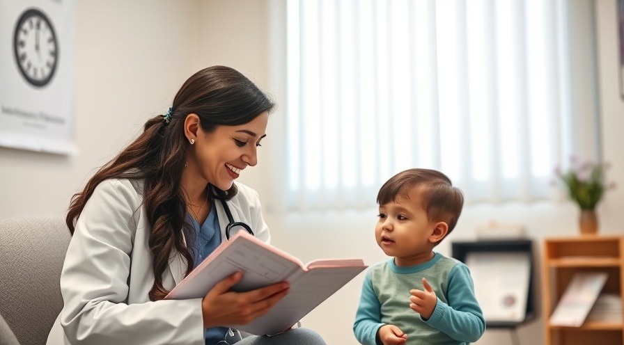 Pediatrician supports child wellness with mental health resources in a warm clinic.