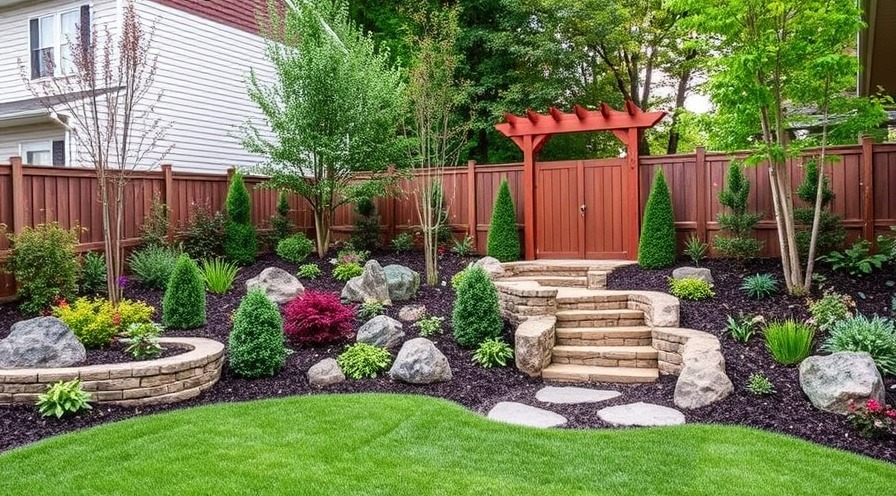 Premium backyard landscaping showcasing vibrant plants and elegant design.