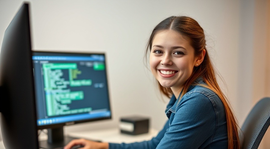 female excited about her IT career opportunities.