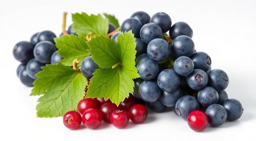 Concord grapes and cranberries, rich in Akkermansia muciniphila for gut health.