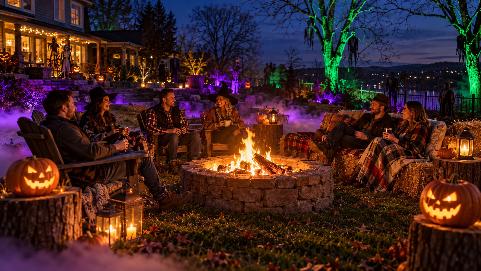Halloween Firelight in the Backyard