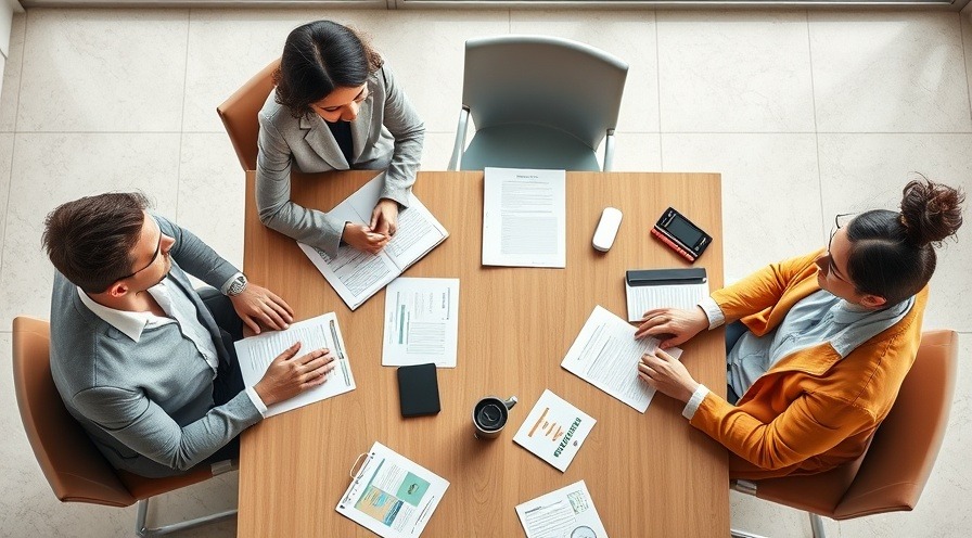 Photorealistic view of diverse professionals in a collaborative business meeting, showcasing clarity, calm, and compassion.