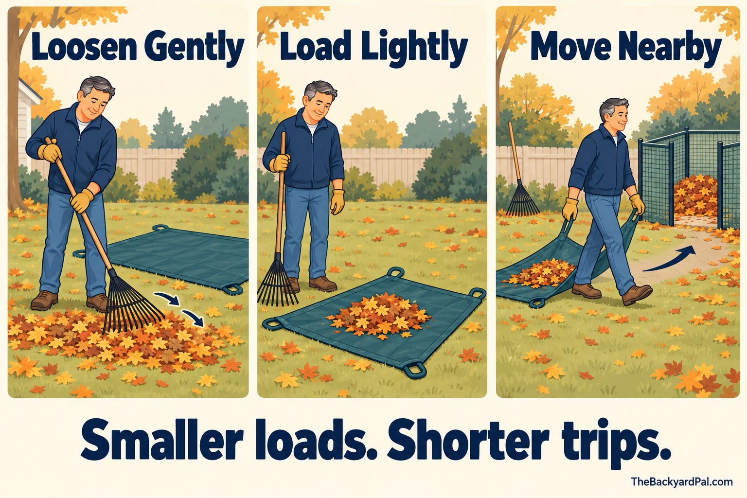Gentle wet leaf collection steps