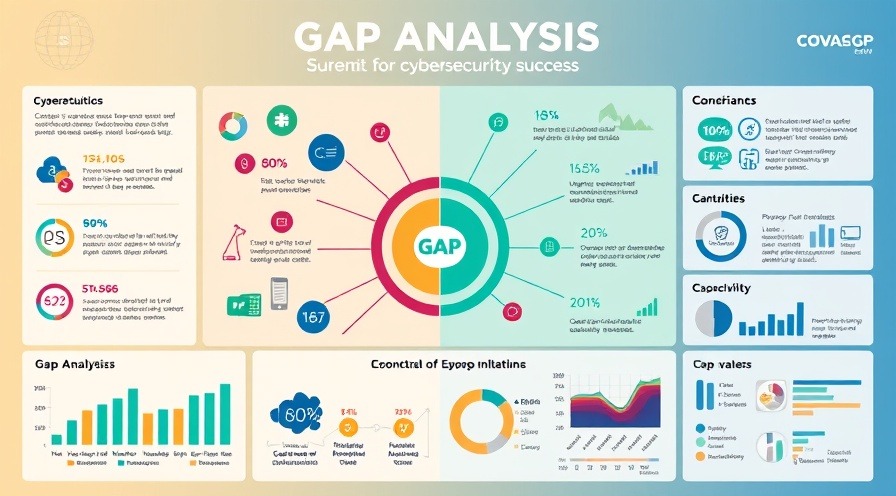 Colorful infographic on Gap Analysis in cybersecurity success, featuring clear icons and informative charts.