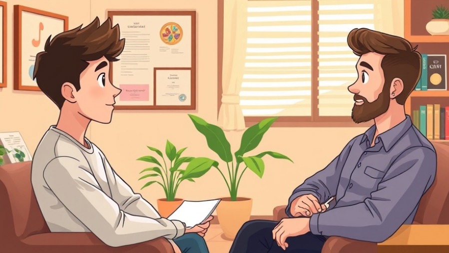 Therapeutic session illustrating PTSD coping strategies in a cozy, calm setting.