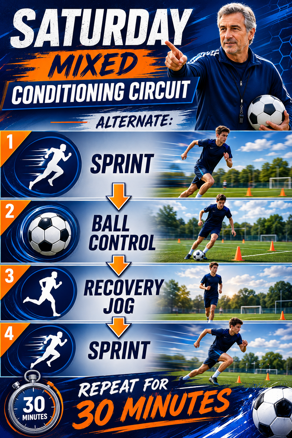 Saturday mixed soccer conditioning circuit workout