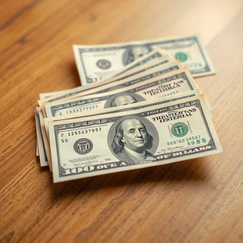 Random denomination dollar bills 