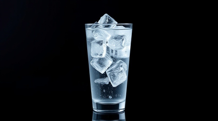Refreshing glass of ice water 