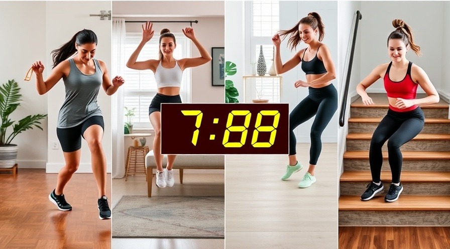 High-energy collage of 4 cardio workouts at home: jump rope, dance cardio, stair stepping, and HIIT.