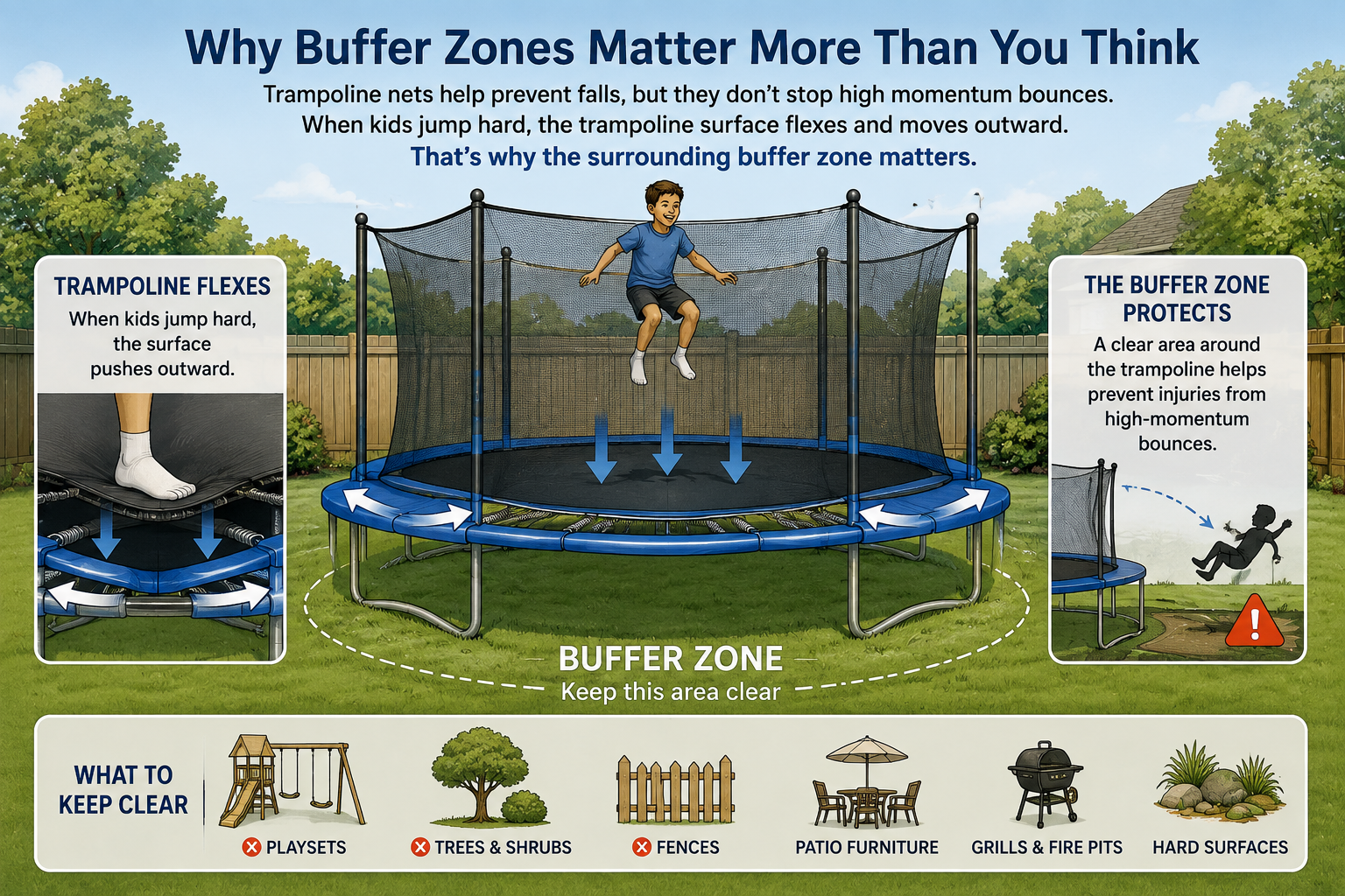 Why Trampoline Buffer Zones Matter