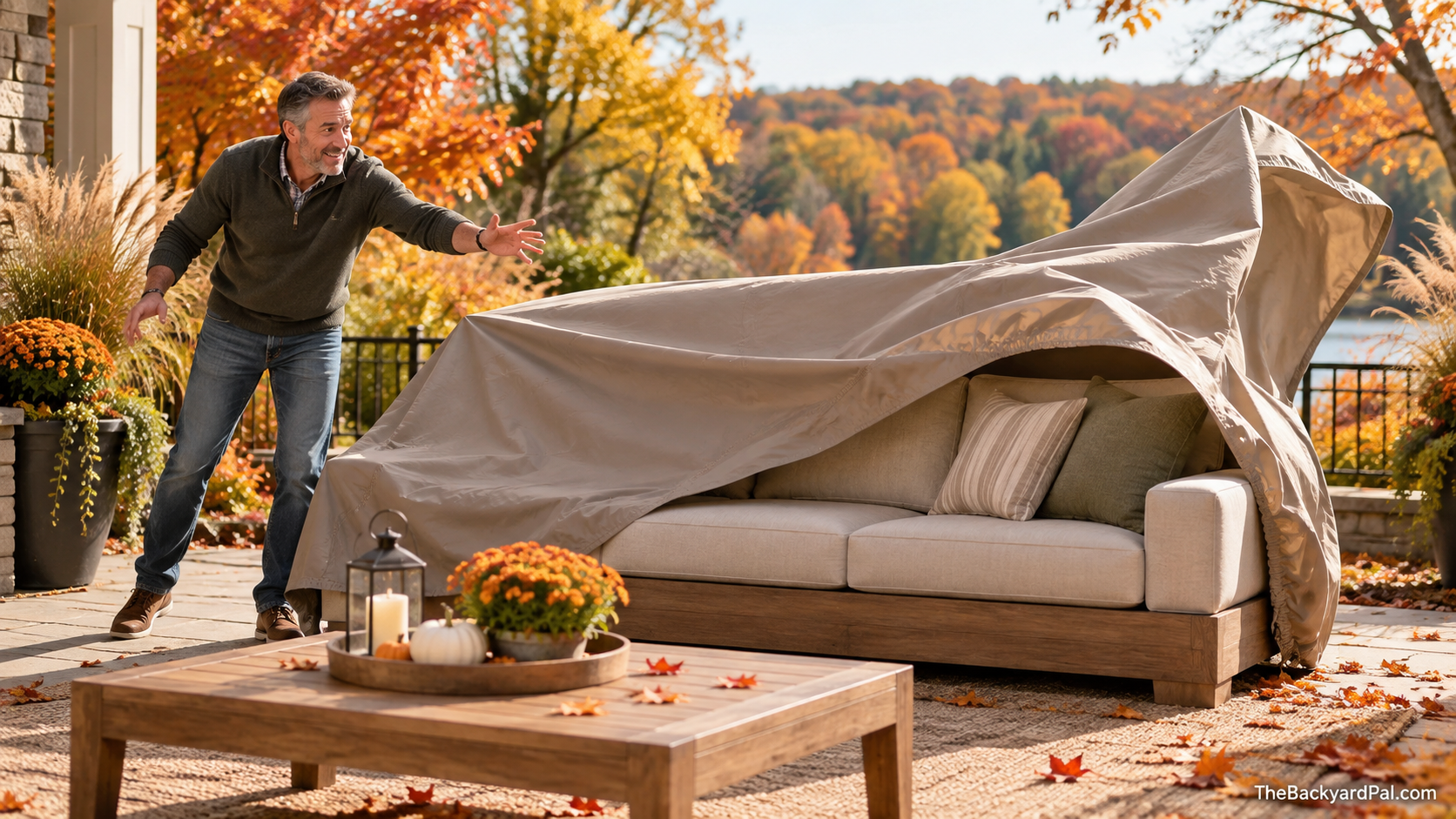 Autumn Sofa Cover Caught in the Wind