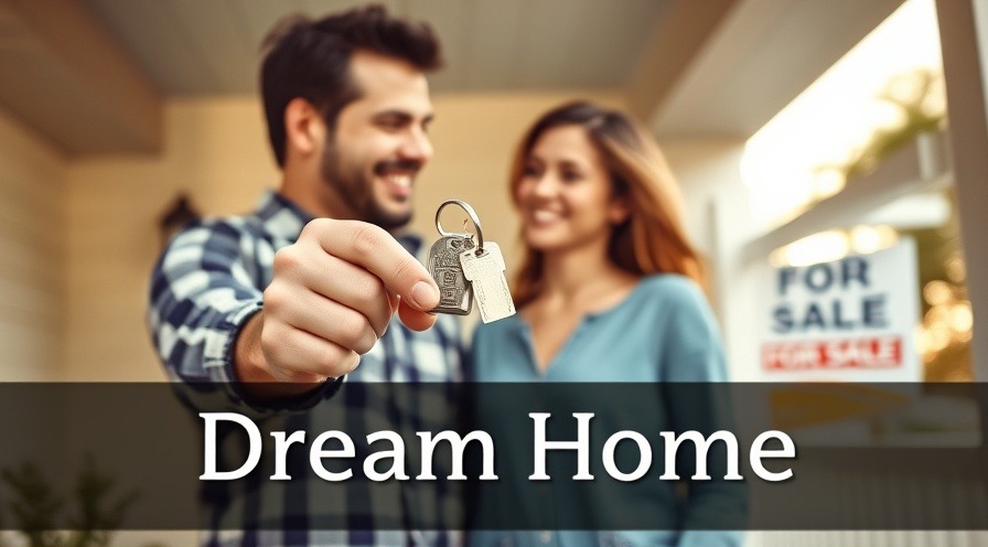 Happy couple with house keys on porch, celebrating their dream home at golden hour.