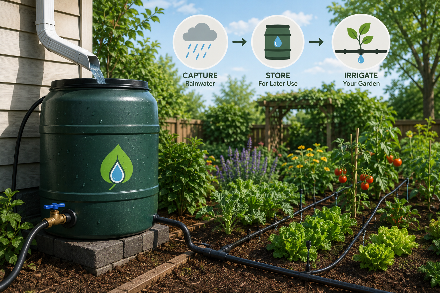 Rainwater harvesting for a thriving backyard garden