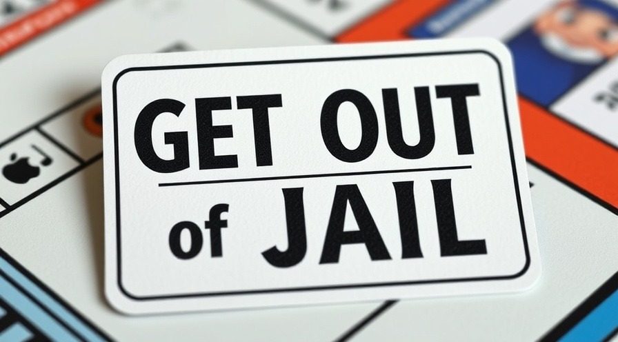 Get Out of Jail card in Monopoly board game style