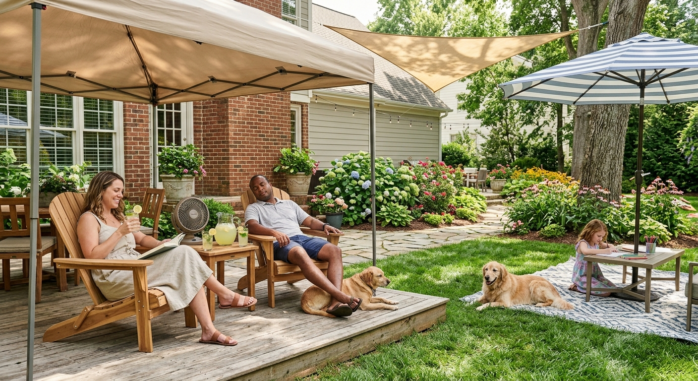 backyard transformed into a cool outdoor oasis