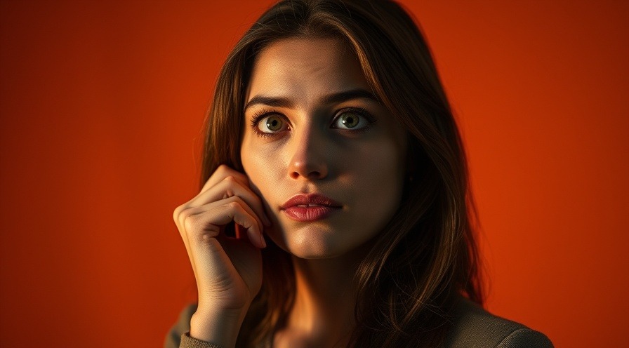 Thoughtful woman reflecting on learning from mistakes, warm tones, cinematic photo.