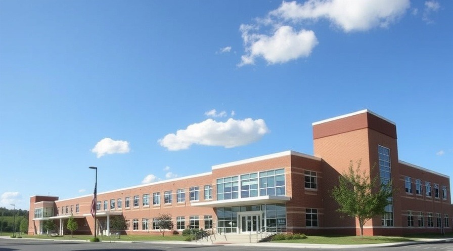 Modern high school building 