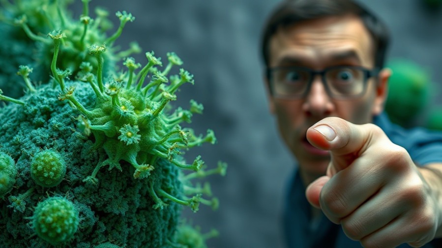 Close-up of green mold spores highlighting food safety concerns and mold allergies.