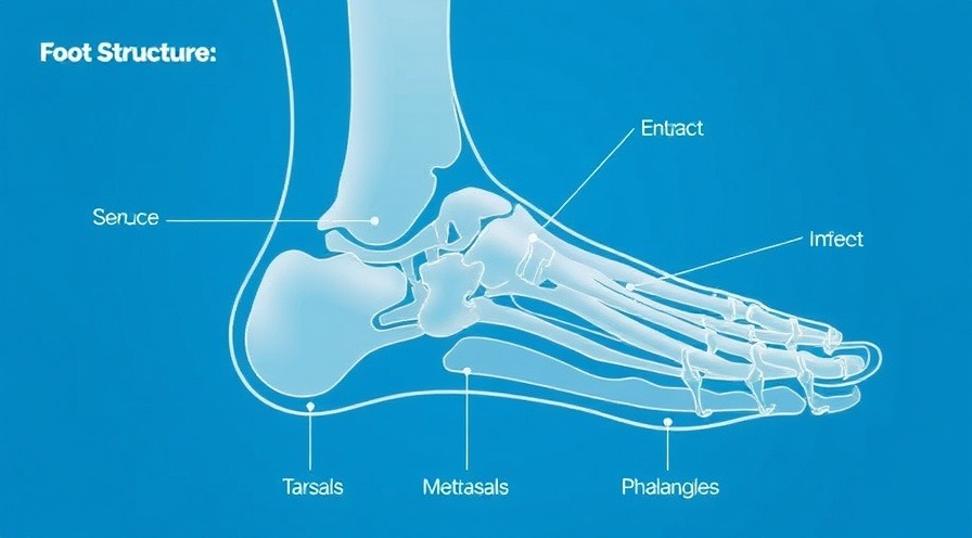 Innovative foot structure diagram showcasing pelvic girdle, femur, tibia, fibula, and tarsals.