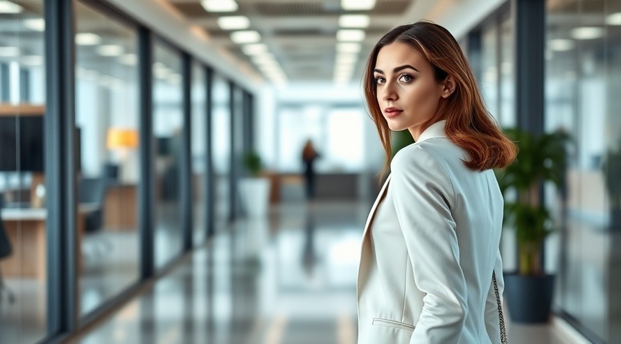 young business woman looking back
