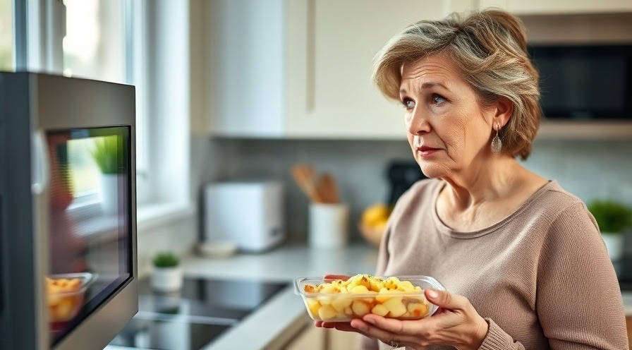 Woman contemplating holistic solutions over microwave food choices.
