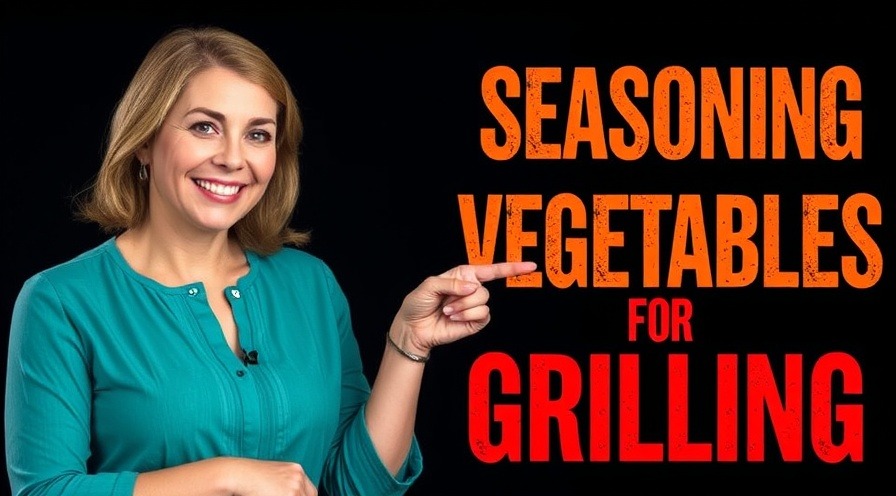 Smiling woman sharing grilling tips for marinating vegetables with healthy oils.