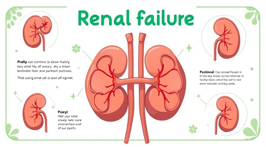 Educational poster on acute kidney injury and kidney health with detailed illustrations.