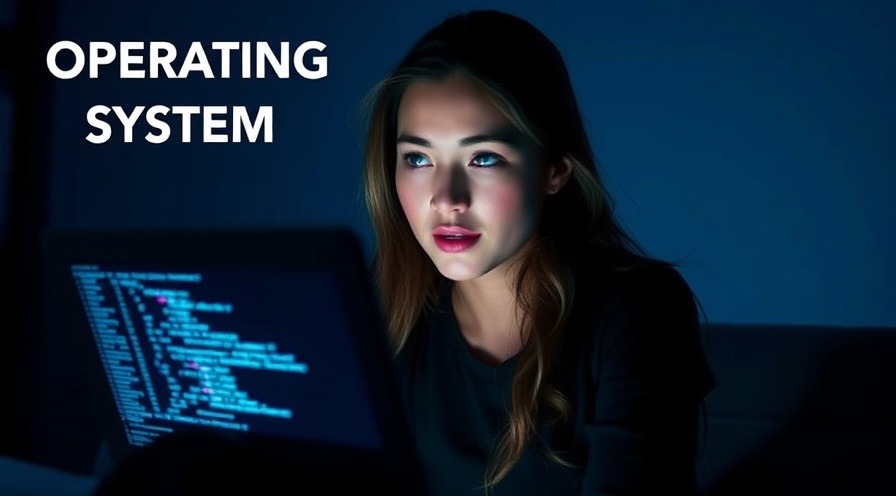 Tech-savvy young woman in awe, illuminated by a glowing laptop with code.