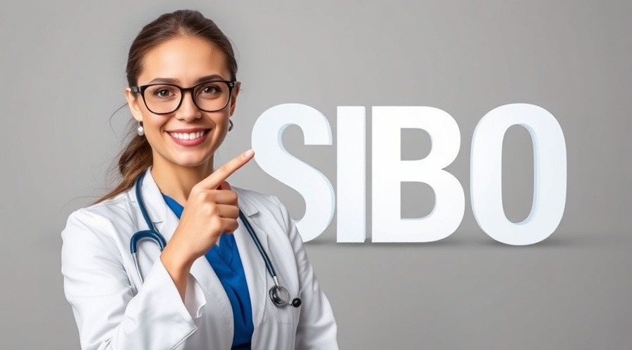 Female doctor highlights 'SIBO' for digestive health tips.