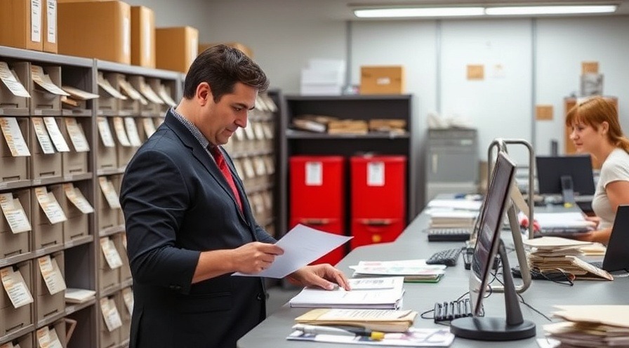 Efficient Mailroom Manager overseeing package deliveries and logistics.