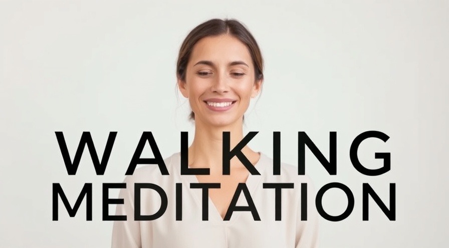 woman smiling in meditation video on walking benefits and mindfulness techniques.