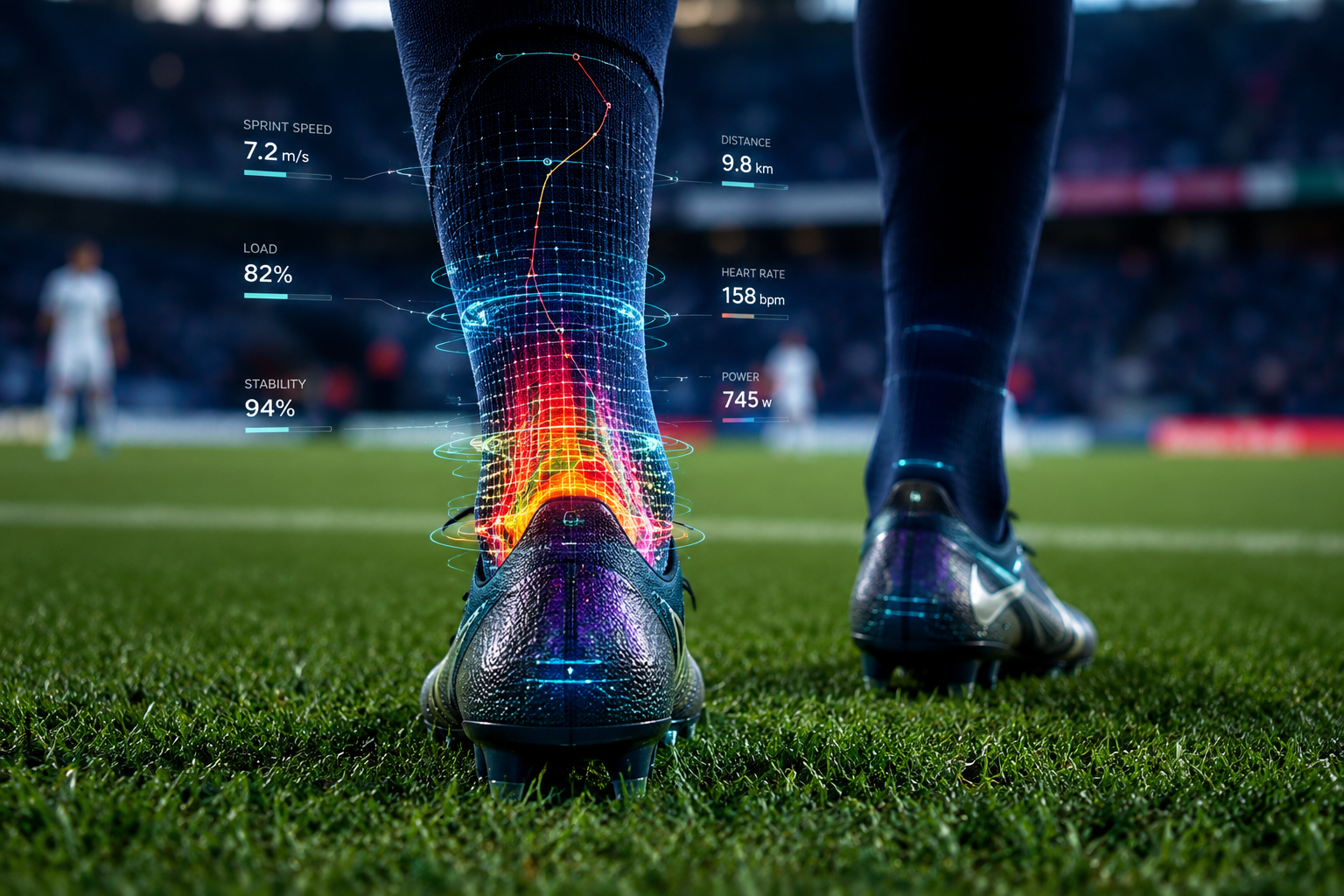 Sports data visualization on the pitch
