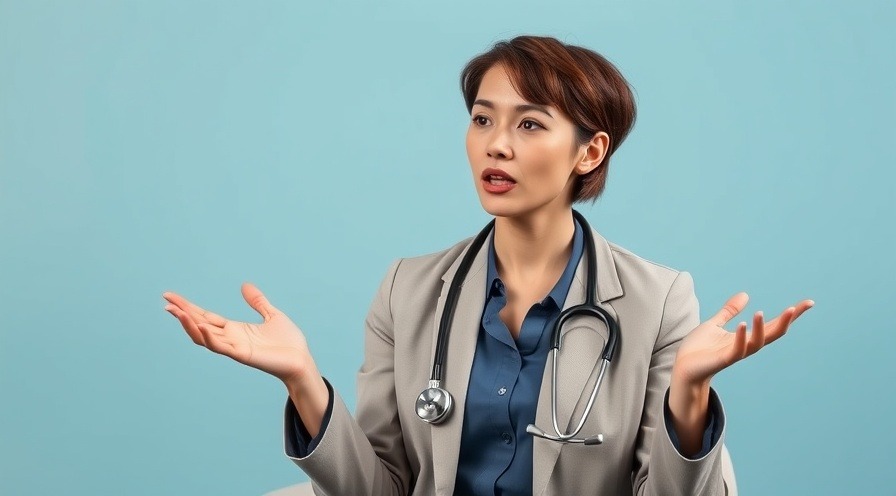 Informative female doctor explaining concepts, emphasizing talking with doctors.