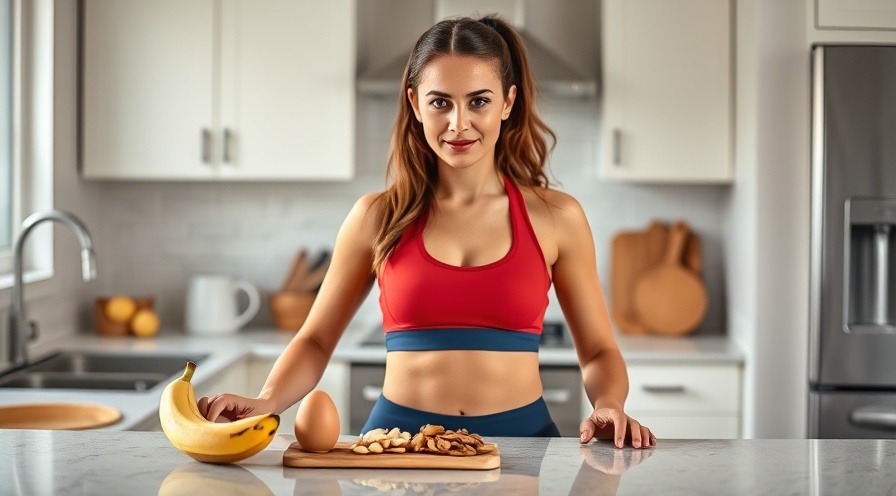 woman in athletic gear exploring holistic remedies with healthy foods.