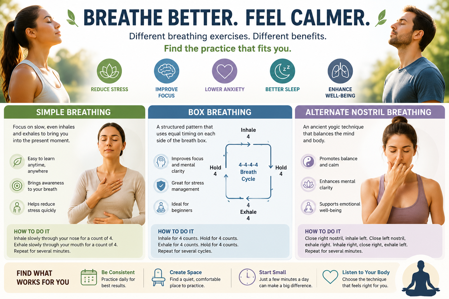 Breathe Better Feel Calmer Infographic