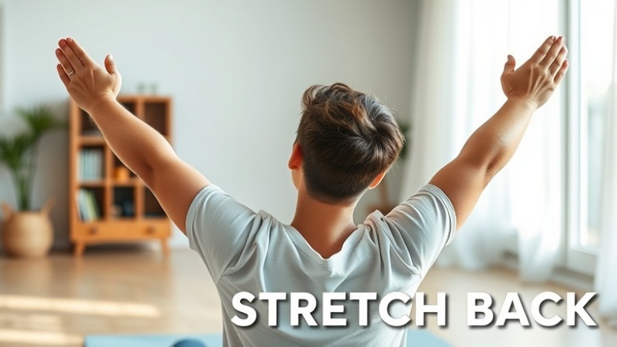 Happy person stretching for back health in a bright, serene home.