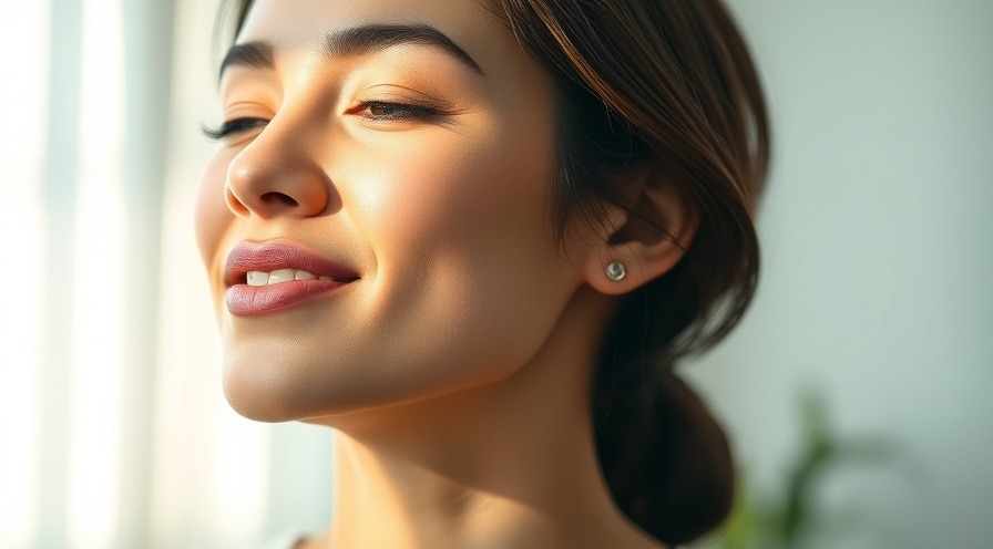 Young woman with a serene expression, embodying hormonal balance and health.