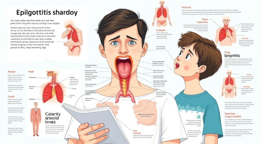 Medical illustration of epiglottis inflammation in children, highlighting emergency room protocols.