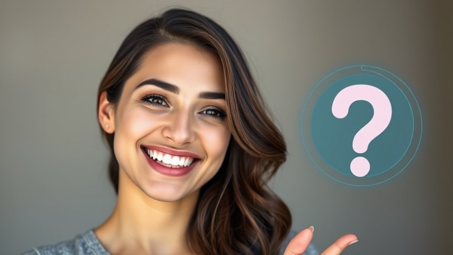 Smiling woman discussing hormonal changes and fertility health with engaging visuals.