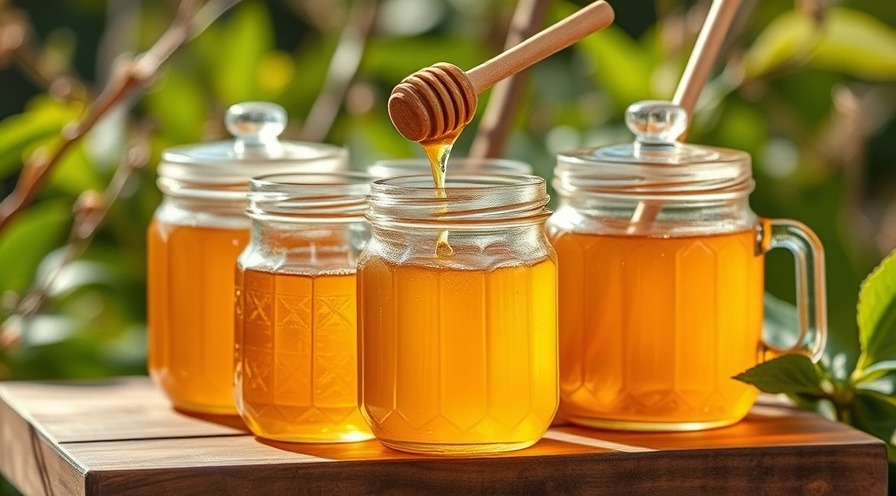 Glass pots of honey showcasing natural distractions in digital world