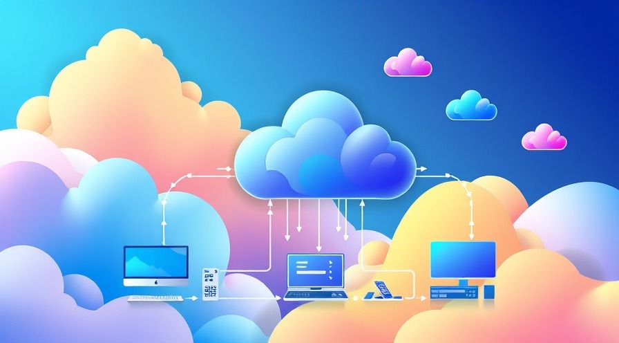 Conceptual illustration of cloud migration in Azure, showcasing interconnected systems.