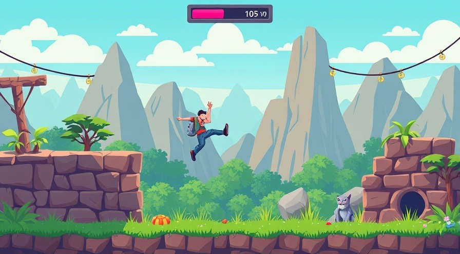 Teens gaming, pressing jump in an exciting video game.