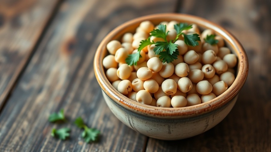 Photorealistic bowl of fava beans, a natural remedy for Parkinson's disease.