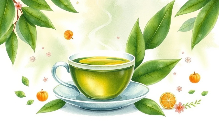 Unlock thermogenesis benefits of green tea in a serene watercolor scene.