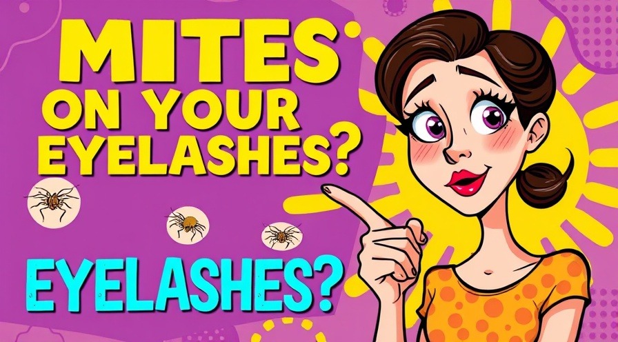 Colorful graphic on demodex treatment and eyelash hygiene with curious woman.
