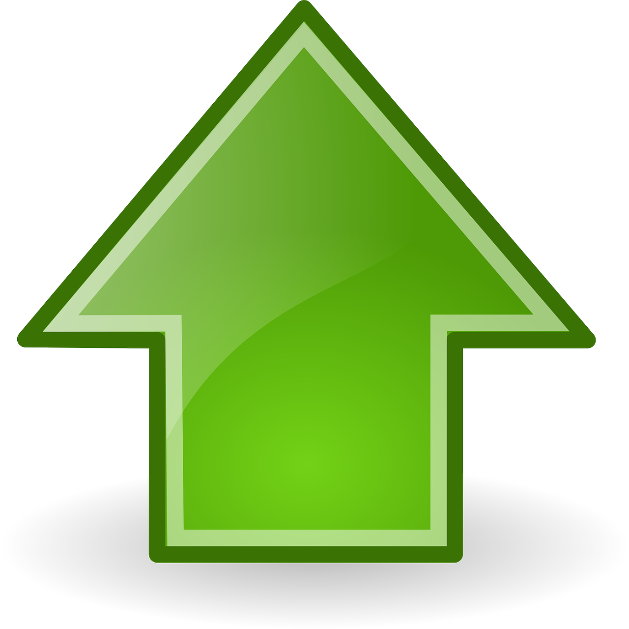 green arrow pointing upward